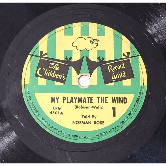 Norman Rose 78 RPM - My Playmate The Wind - CRG 4501 V+ Children's - Picture 1 of 2